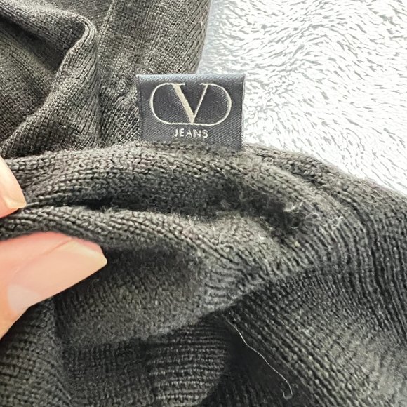 $1195 Authentic VALENTINO Jeans Made in ITALY Men's Black V-Neck Sweaters Sz.XL - Picture 12 of 14